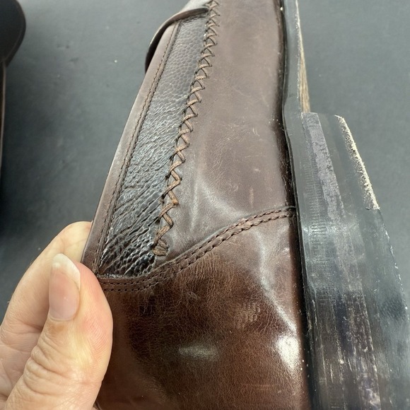 Johnston & Murphy Brown Croc Loafers Men's 10.5 M Leather Casual Shoes Slip On - Picture 16 of 16